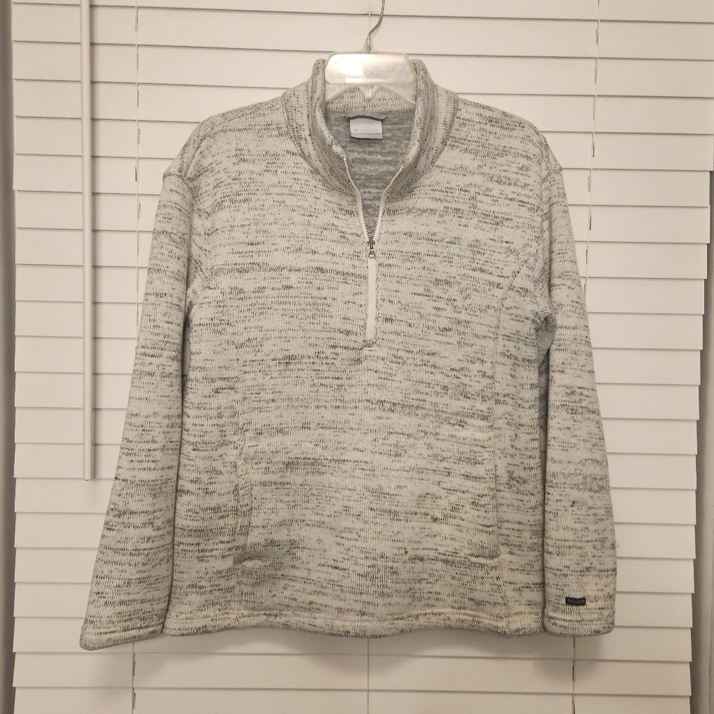Columbia Gray Quarter-Zip Sweater Pullover Size Large